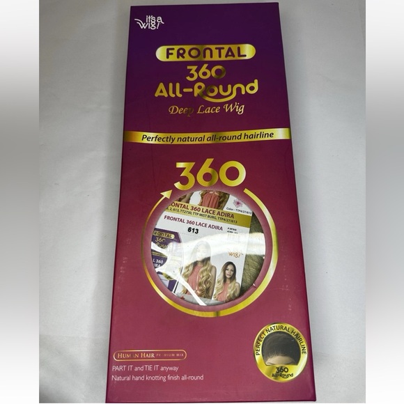 It’s A Wig Accessories - It’s A Wig! Frontal 360 Lace Adira Wig - Color 613 - Deep Lace, Natural Hairline